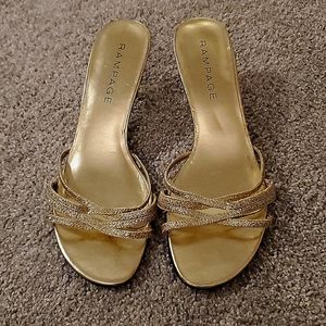 Rampage “Frankie” Gold Sparkle Heels